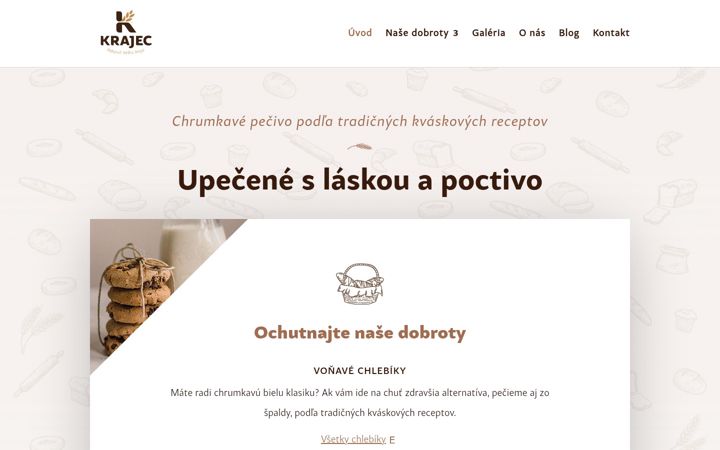 Screenshot ta' pekarenkrajec.sk