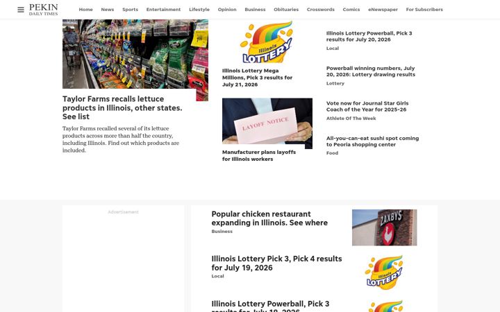 Screenshot of pekintimes.com