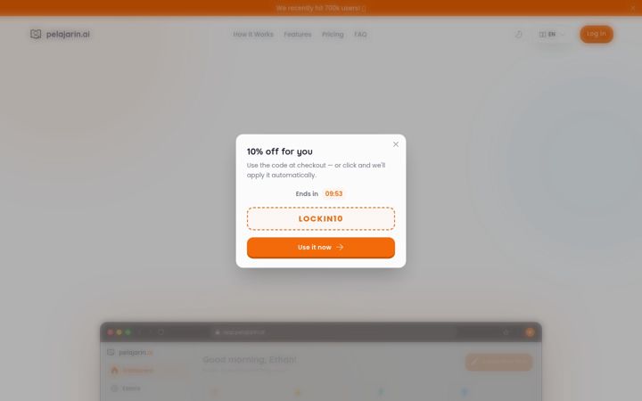 Screenshot von pelajarin.ai