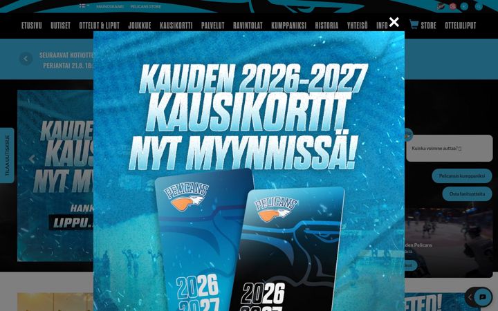 Skærmbillede af pelicans.fi