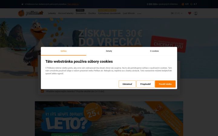 Screenshot of pelikan.sk