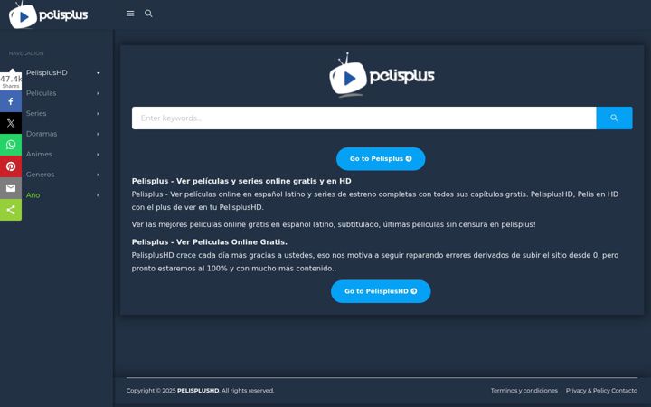 Captura de pantalla de pelisplushd.mx