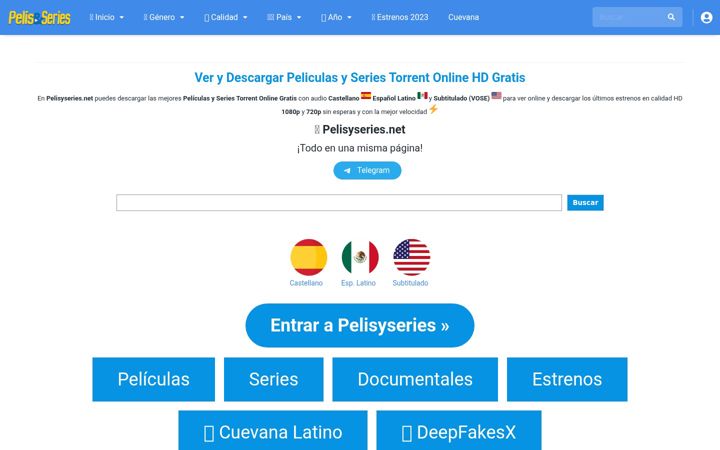 Screenshot of pelisyseries.net
