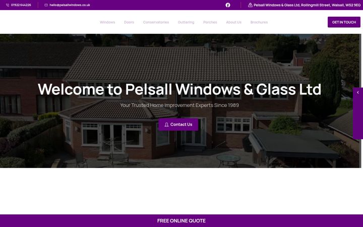 Ekrānuzņēmums no pelsallwindows.co.uk