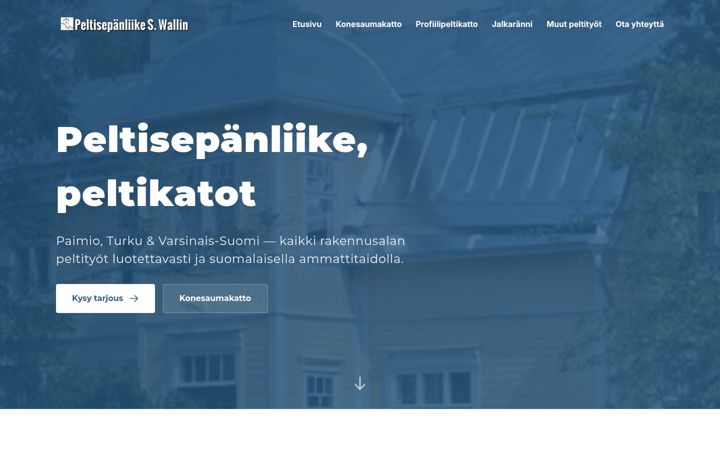 Snimka zaslona za peltisepanliikewallin.fi