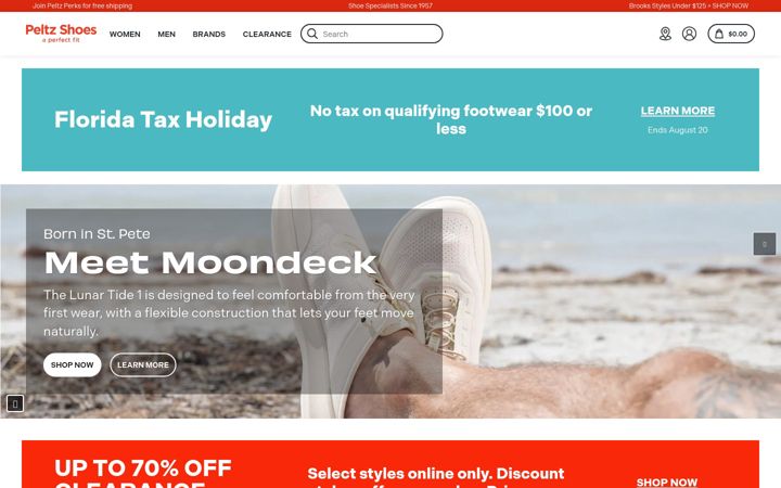Screenshot ta' peltzshoes.com