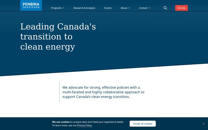 Screenshot of pembina.org