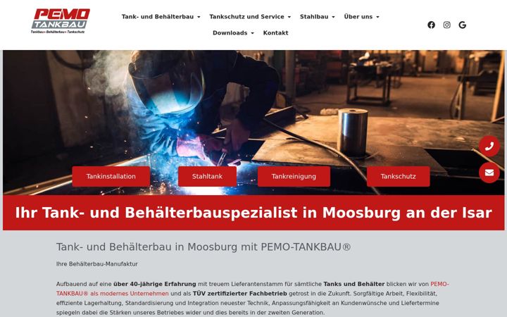 Screenshot του pemo-tankbau.de