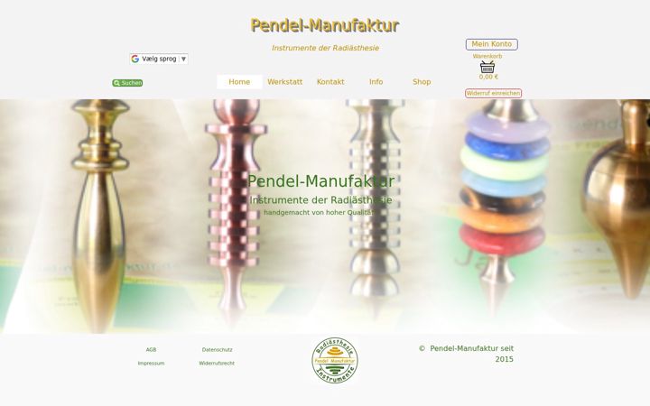 Skjámynd af pendel-manufaktur.de