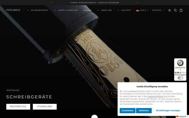 Screenshot of penfabrik.com