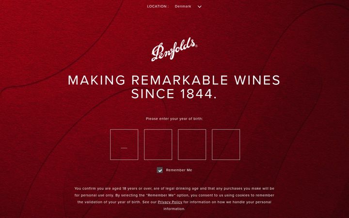 Screenshot of penfolds.cn