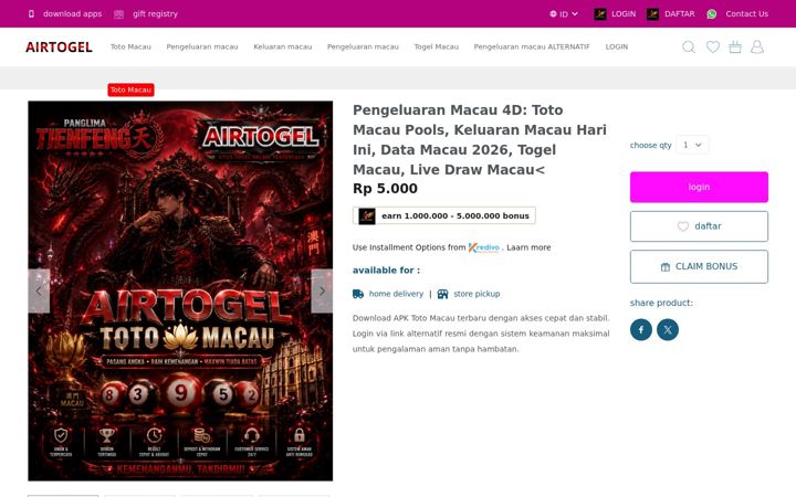 Screenshot of pengeluaranmacau4d.com