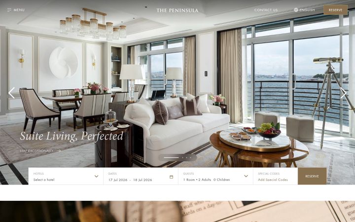 Screenshot von peninsula.com
