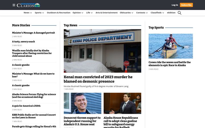 Screenshot of peninsulaclarion.com