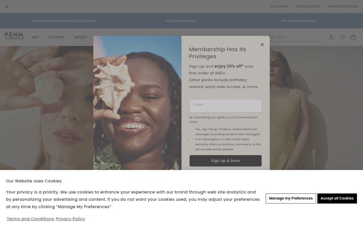 Screenshot of penningtons.com