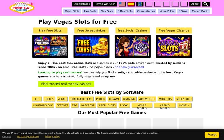 Screenshot of penny-slot-machines.com