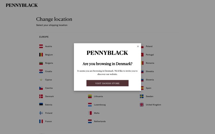 Screenshot of pennyblack.com
