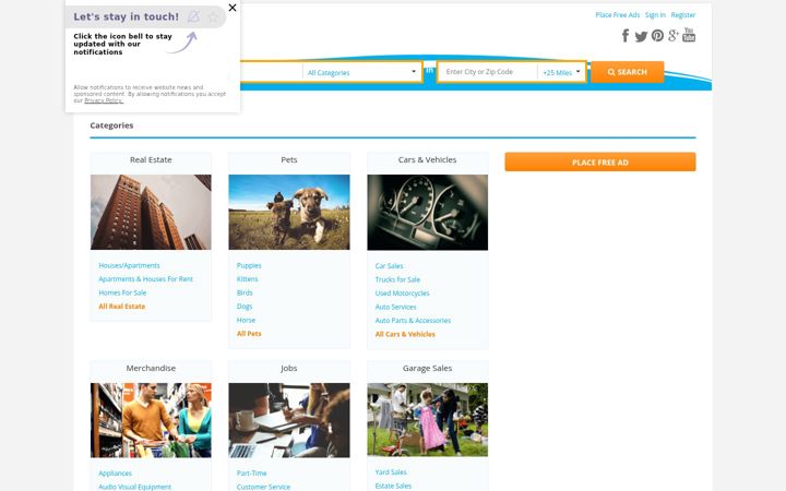 Screenshot of pennysaverusa.com