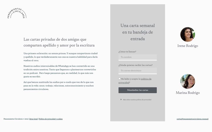 Screenshot of pensamientoscirculares.com