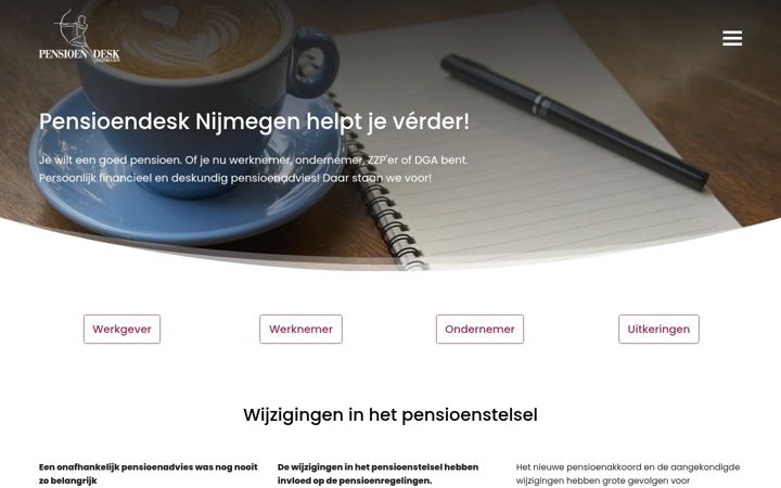 Skærmbillede af pensioendesk-nijmegen.nl