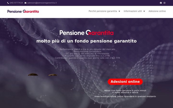 Snímek obrazovky pensionegarantita.it