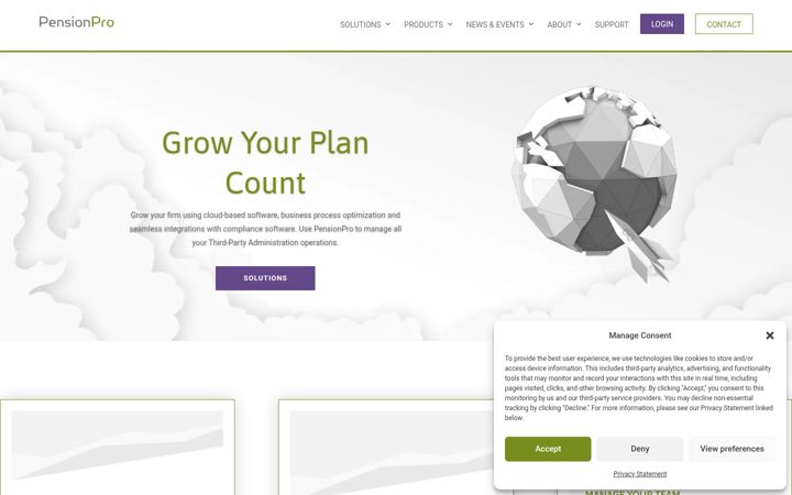 Screenshot of pensionpro.com