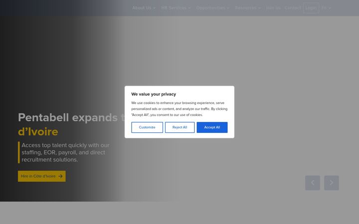 Screenshot of pentabell.com