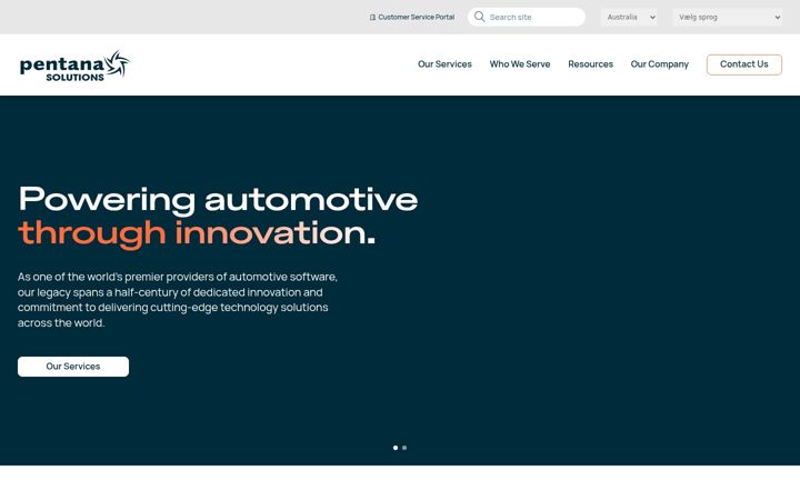 Screenshot of pentanasolutions.com
