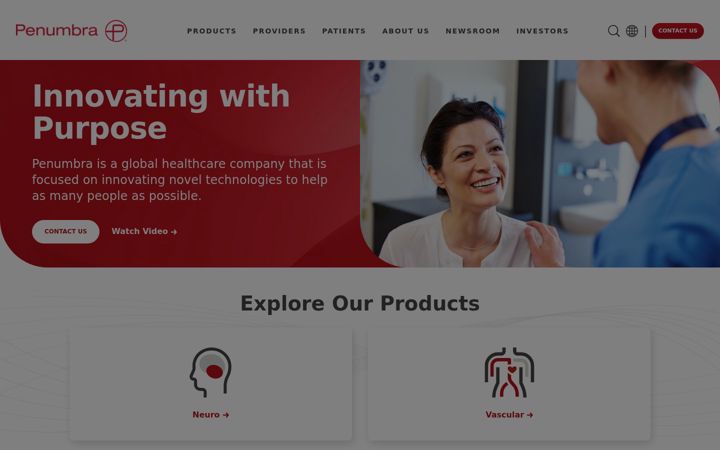 Screenshot of penumbrainc.com