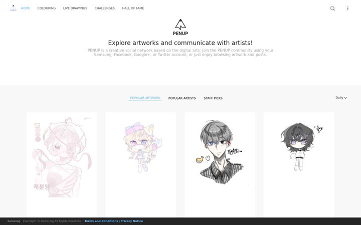 Screenshot of penup.com
