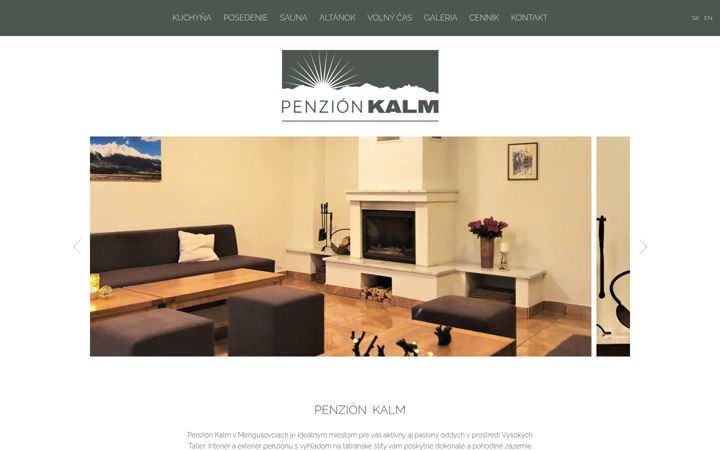 Screenshot of penzionkalm.sk