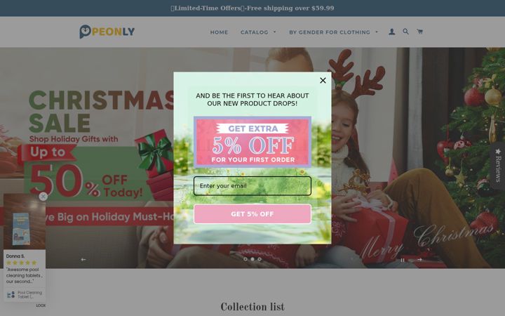 Screenshot of peonlyshop.com
