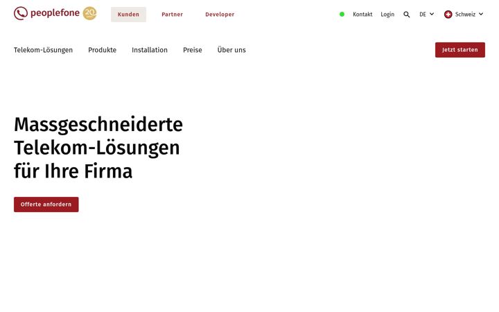 Screenshot of peoplefone.ch