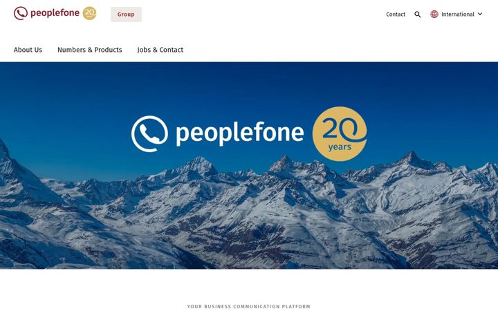 Screenshot of peoplefone.com