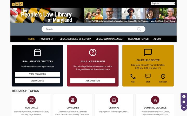 Screenshot of peoples-law.org