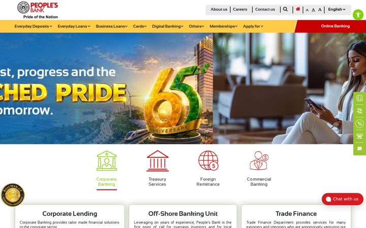 Screenshot of peoplesbank.lk