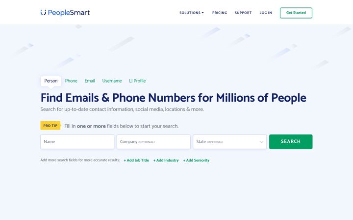 Screenshot of peoplesmart.com