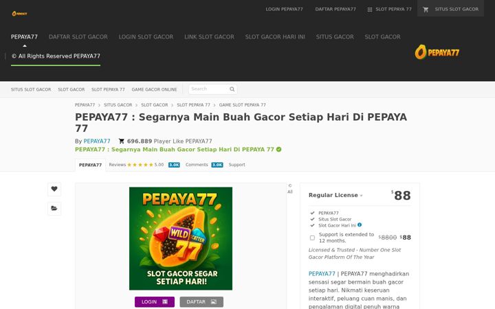 Screenshot of pepaya77.com