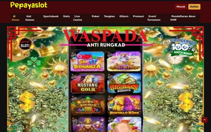 Ekraanipilt saidist pepayaslot.com