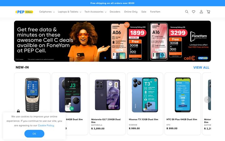 Screenshot of pepcell.com