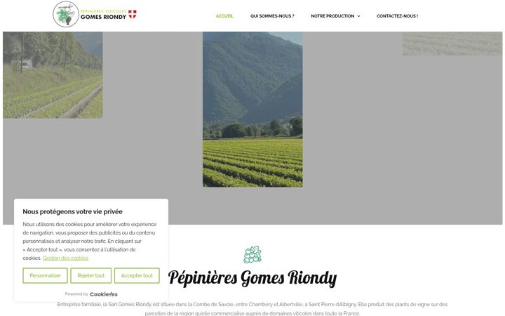 Snímek obrazovky pepinieresgomesriondy.com