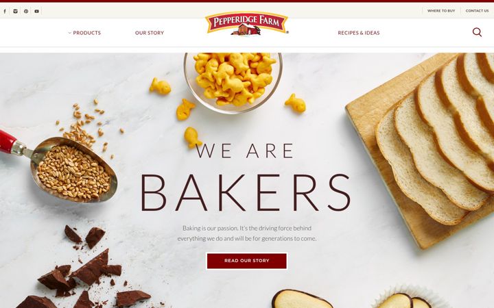 Screenshot stránky pepperidgefarm.com