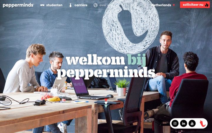 Screenshot van pepperminds.nl