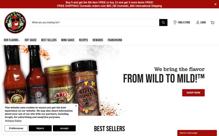 Screenshot of pepperpalace.com