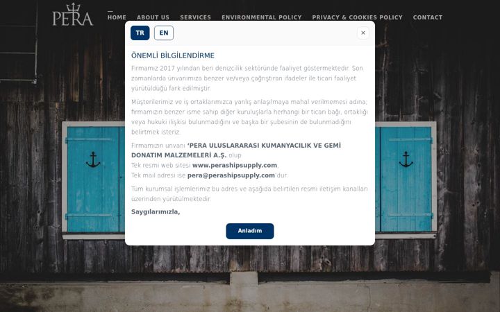 Screenshot of perashipsupply.com
