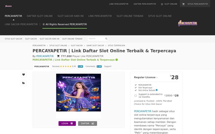 Ekrānuzņēmums no percayapetir.com