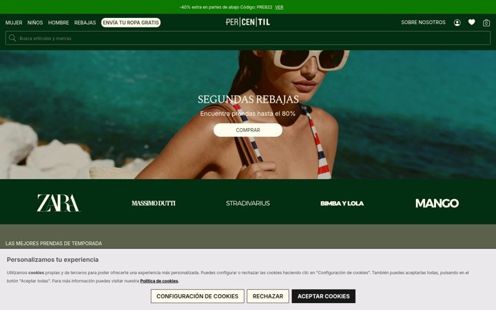 Screenshot of percentil.com