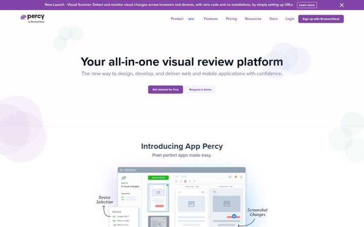 Screenshot of percy.io