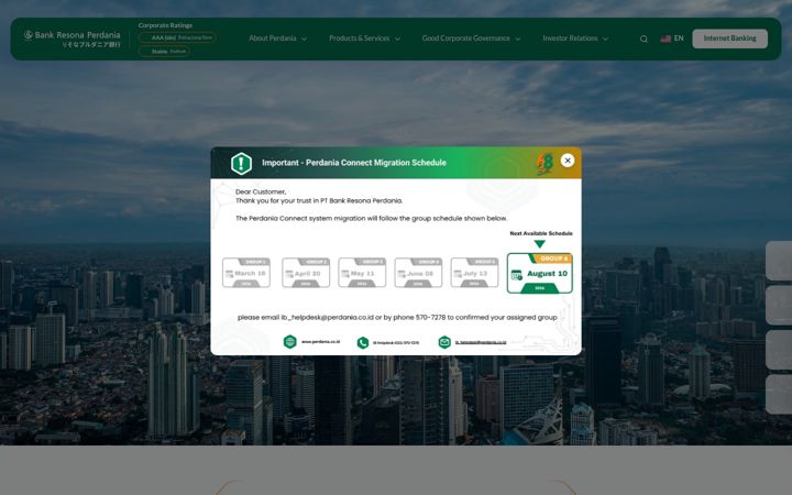 Screenshot of perdania.co.id