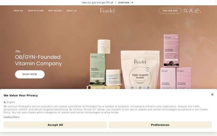 Screenshot of perelelhealth.com